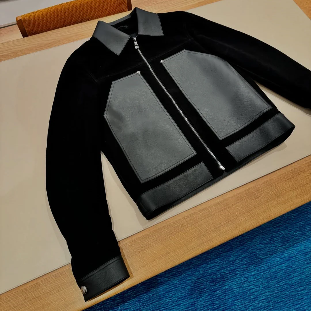 NOIR PATCH LEATHER JACKET - Image 7