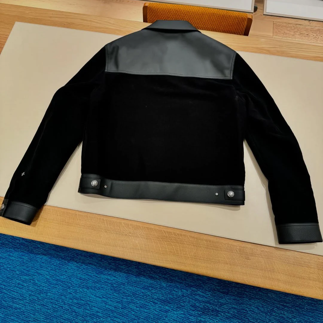 NOIR PATCH LEATHER JACKET - Image 8