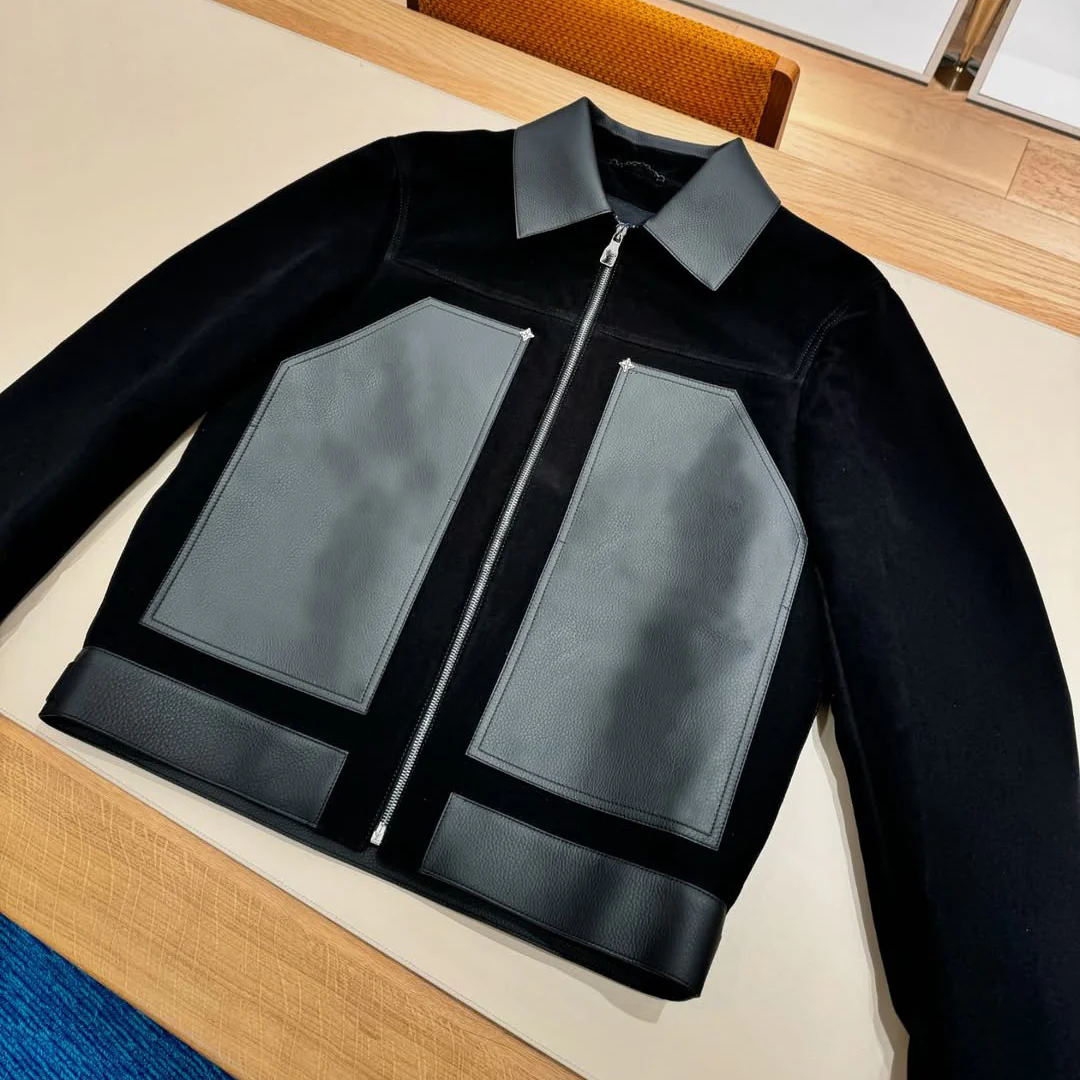 NOIR PATCH LEATHER JACKET - Image 9