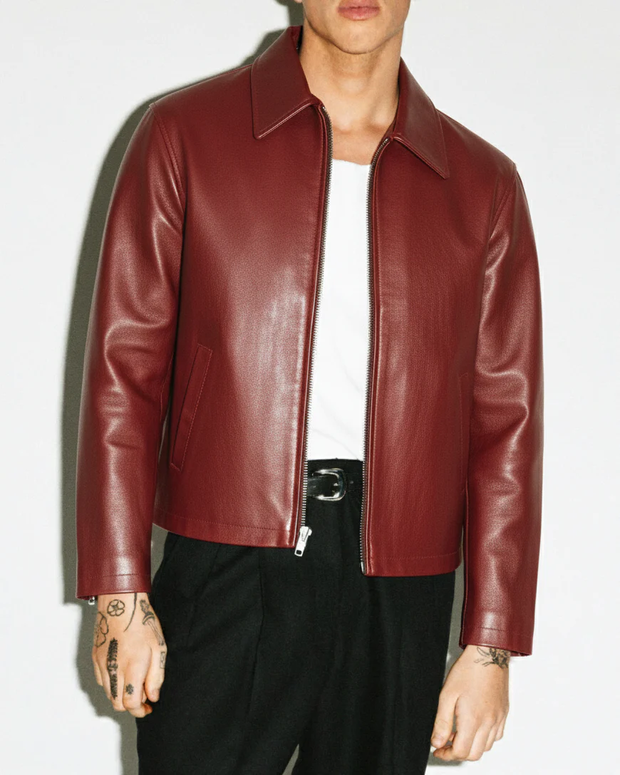 CHERRY LUXE LEATHER JACKET - Image 3