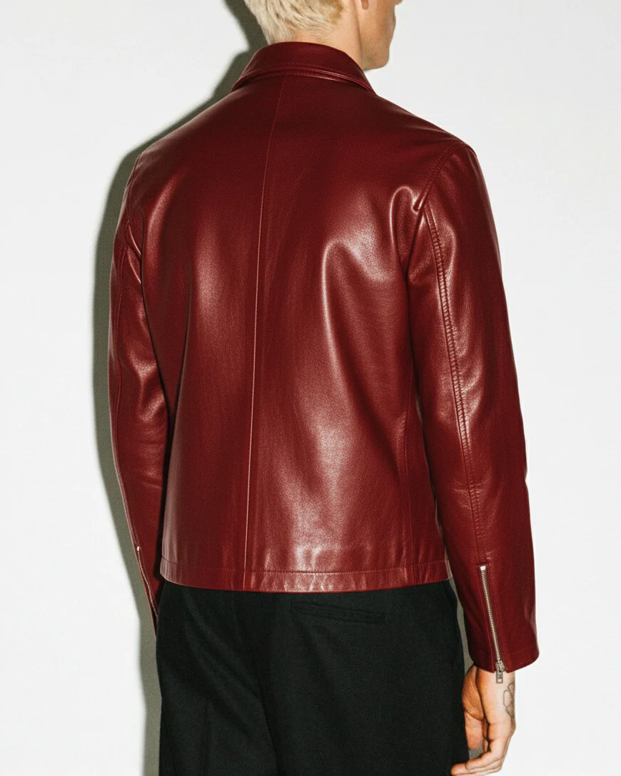 CHERRY LUXE LEATHER JACKET - Image 5