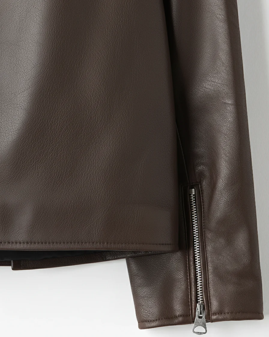 DARK BROWN LEATHER JACKET - Image 6